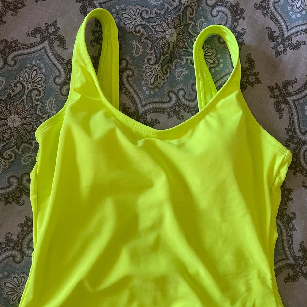 Neon yellow swimsuit